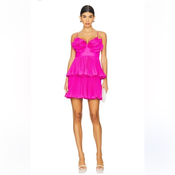 ANTHROPOLOGIE Acler Griffith mini dress in fuchsia SIZE 2 nwt
